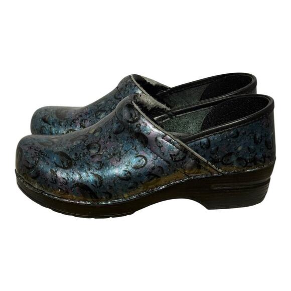 Dansko Professional Clogs Women's 10.5 Raindrop Galaxy Embossed Leather - Picture 4 of 8